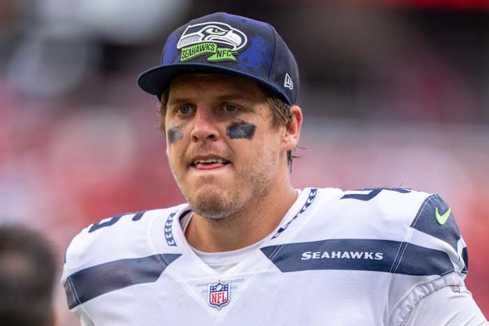 Seattle Seahawks long snapper Carson Tinker (46) after the game against the San Francisco 49ers at Levi's Stadium.